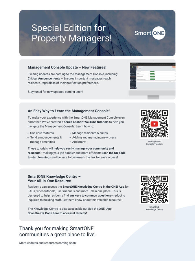 Quarterly Newsletter - Info for Property Managers